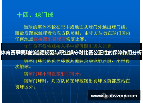体育赛事裁判的道德规范与职业操守对比赛公正性的保障作用分析